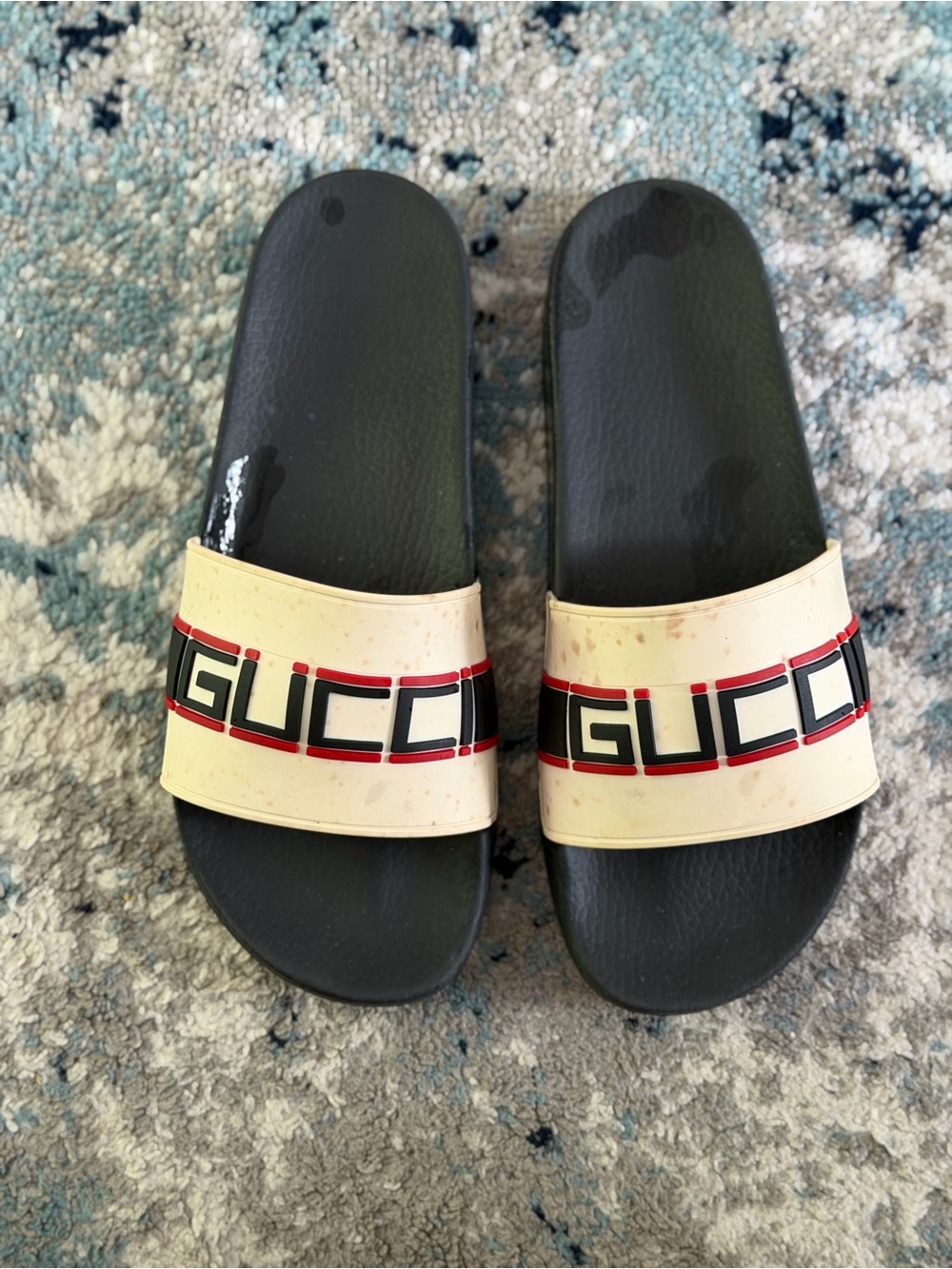 Authentic Gucci Stripe Slides - Men’s 9US